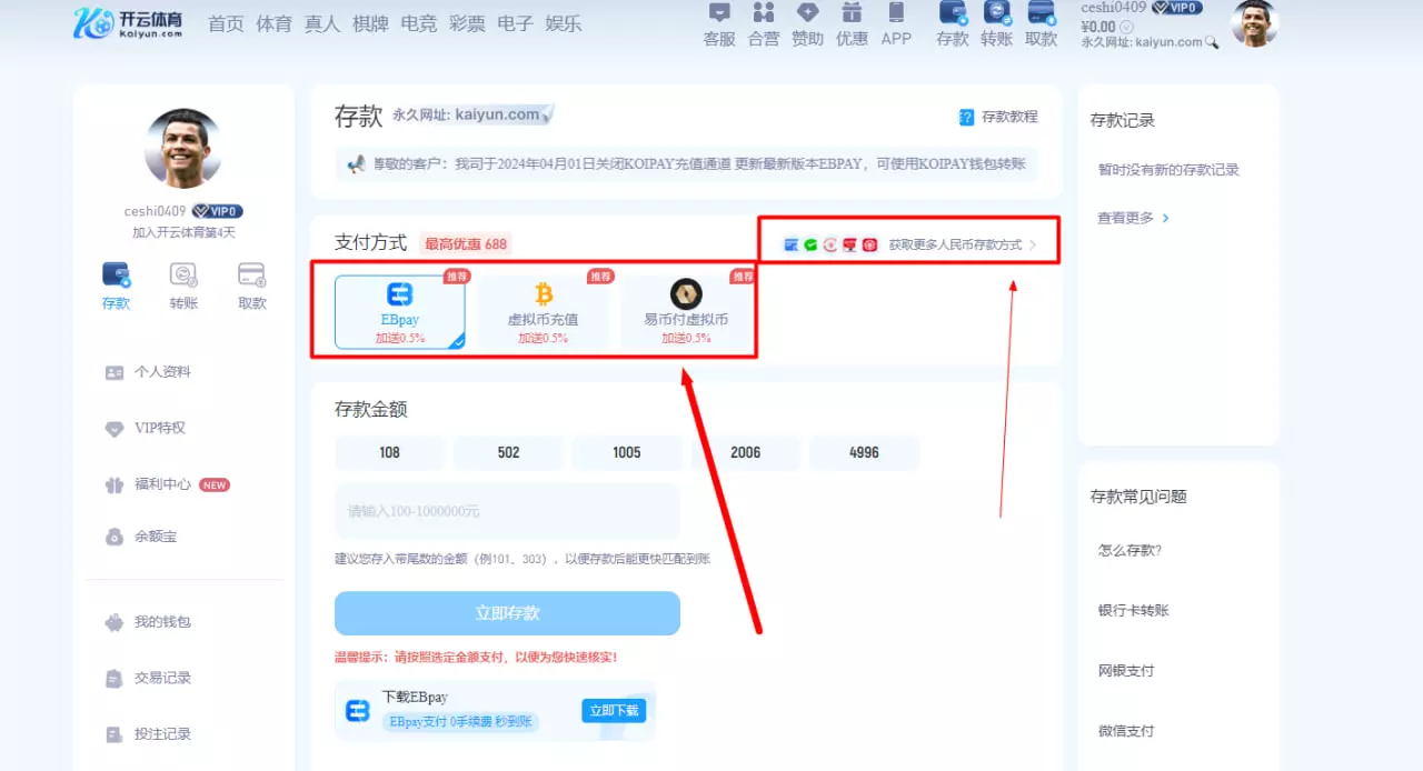 快速转账 – 多种极速充值方式